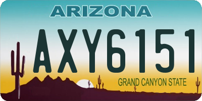 AZ license plate AXY6151