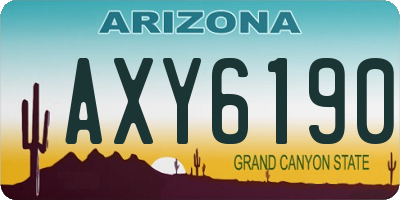 AZ license plate AXY6190