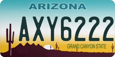 AZ license plate AXY6222
