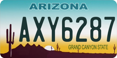 AZ license plate AXY6287