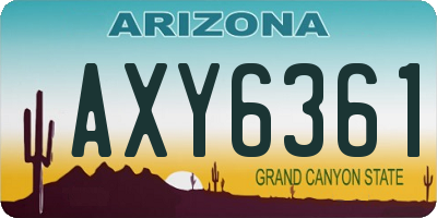 AZ license plate AXY6361