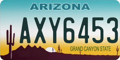 AZ license plate AXY6453
