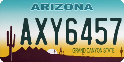 AZ license plate AXY6457