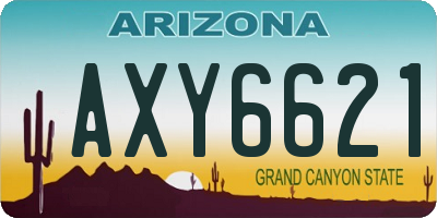 AZ license plate AXY6621