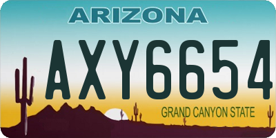AZ license plate AXY6654