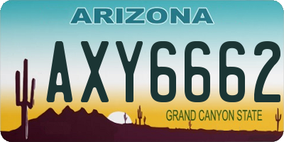 AZ license plate AXY6662