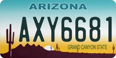 AZ license plate AXY6681