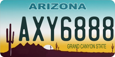 AZ license plate AXY6888
