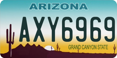 AZ license plate AXY6969