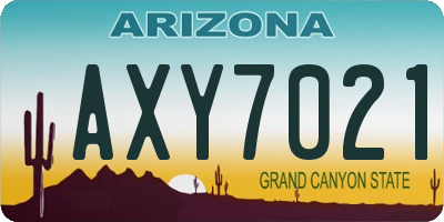 AZ license plate AXY7021