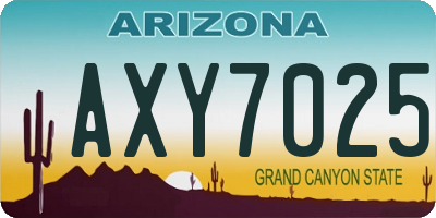 AZ license plate AXY7025