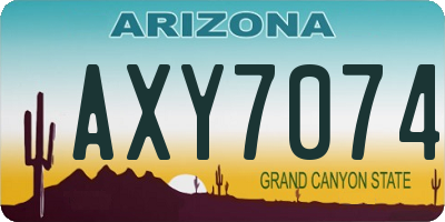 AZ license plate AXY7074