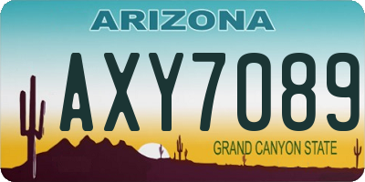 AZ license plate AXY7089