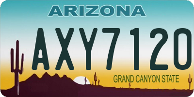 AZ license plate AXY7120