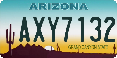 AZ license plate AXY7132