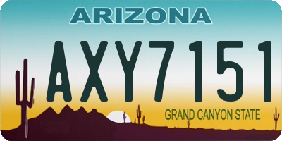 AZ license plate AXY7151