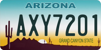 AZ license plate AXY7201