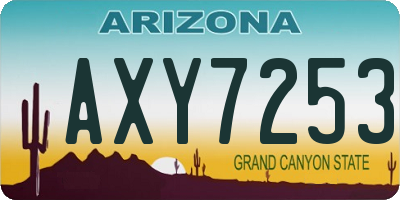 AZ license plate AXY7253