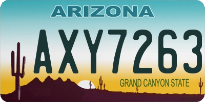 AZ license plate AXY7263
