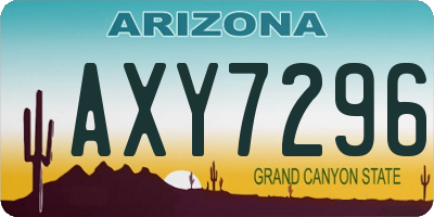 AZ license plate AXY7296