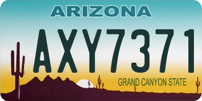 AZ license plate AXY7371