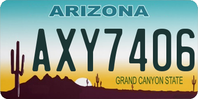 AZ license plate AXY7406