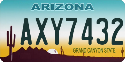 AZ license plate AXY7432