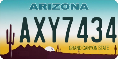 AZ license plate AXY7434