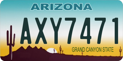 AZ license plate AXY7471