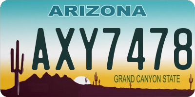 AZ license plate AXY7478