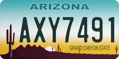 AZ license plate AXY7491