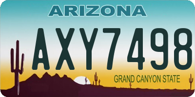 AZ license plate AXY7498