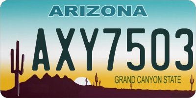 AZ license plate AXY7503