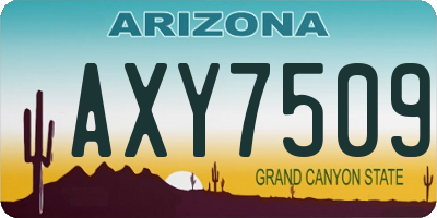 AZ license plate AXY7509