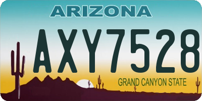 AZ license plate AXY7528