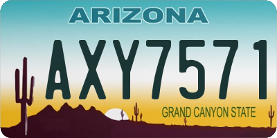 AZ license plate AXY7571