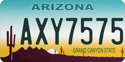 AZ license plate AXY7575