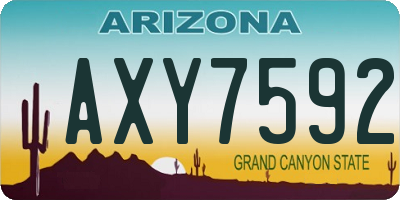 AZ license plate AXY7592