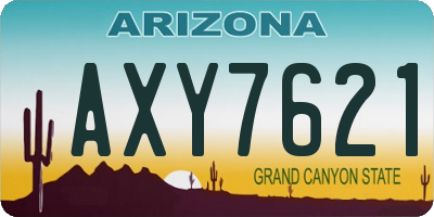 AZ license plate AXY7621