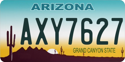 AZ license plate AXY7627