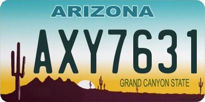 AZ license plate AXY7631