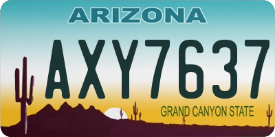 AZ license plate AXY7637
