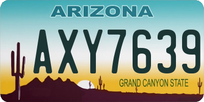 AZ license plate AXY7639
