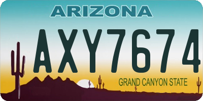 AZ license plate AXY7674
