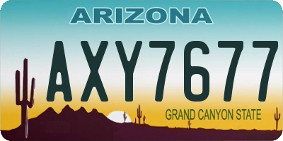 AZ license plate AXY7677