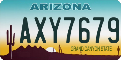 AZ license plate AXY7679