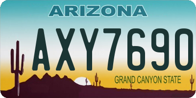 AZ license plate AXY7690