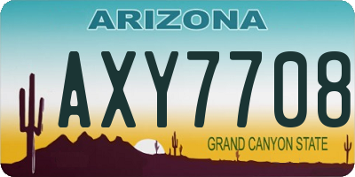 AZ license plate AXY7708