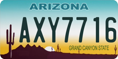 AZ license plate AXY7716