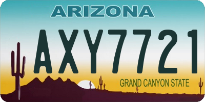 AZ license plate AXY7721